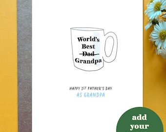 1st Father's Day Card for Grandpa Father's Day Gift for Grandfather Custom Name Card Funny Father's Day Mug