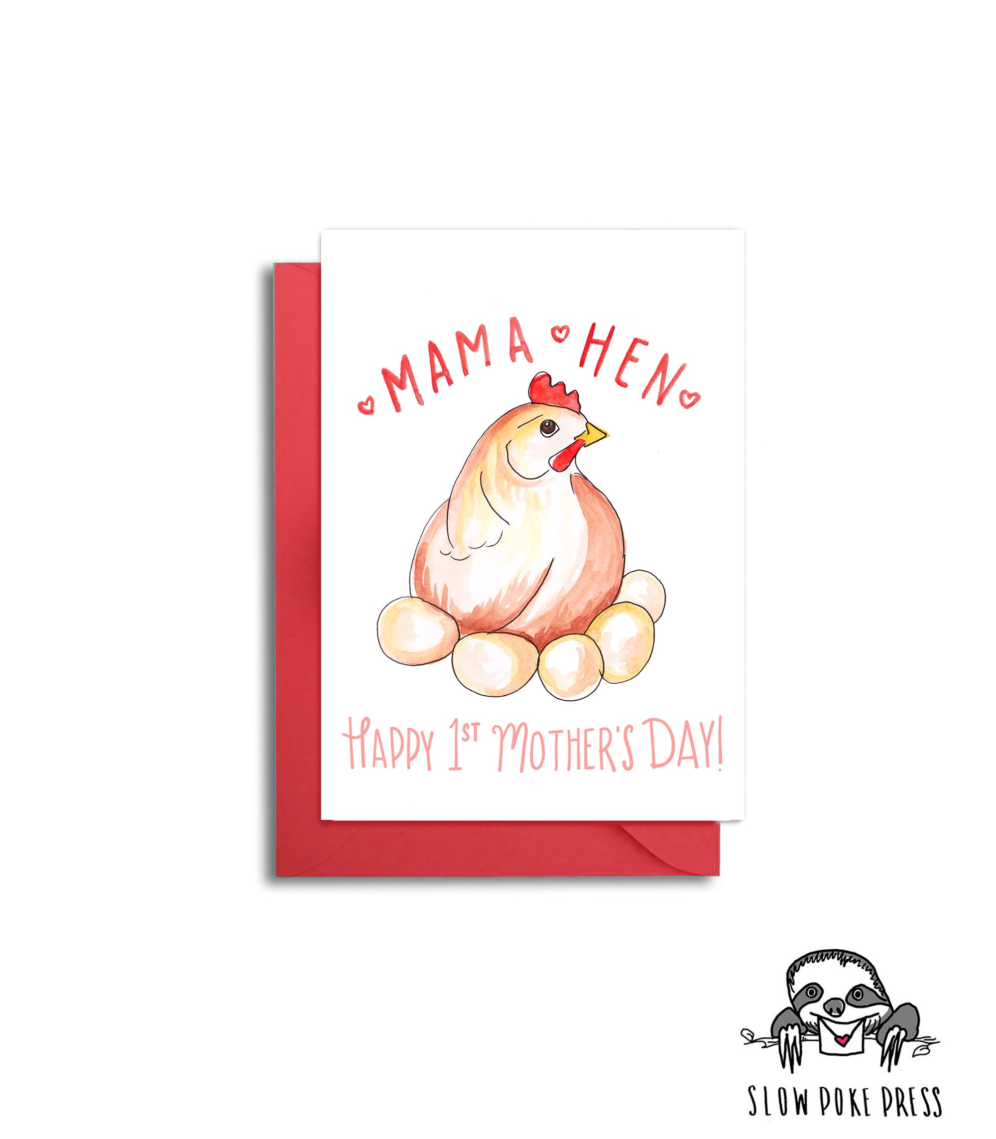 Mama Hen Mom and Baby Card First Mother's Day Card Chicken Card