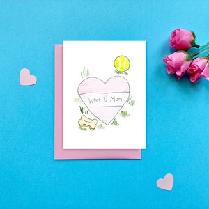 Valentinstag vom Hund, lustige Muttertagskarte vom Hund, Hundemutterkarte, Woof U Dog Karte, Muttertag vom Hund,