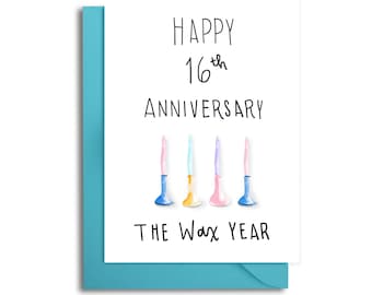 16th Wedding Anniversary Card Gift Husband 16th anniversary Wax Gift Idea