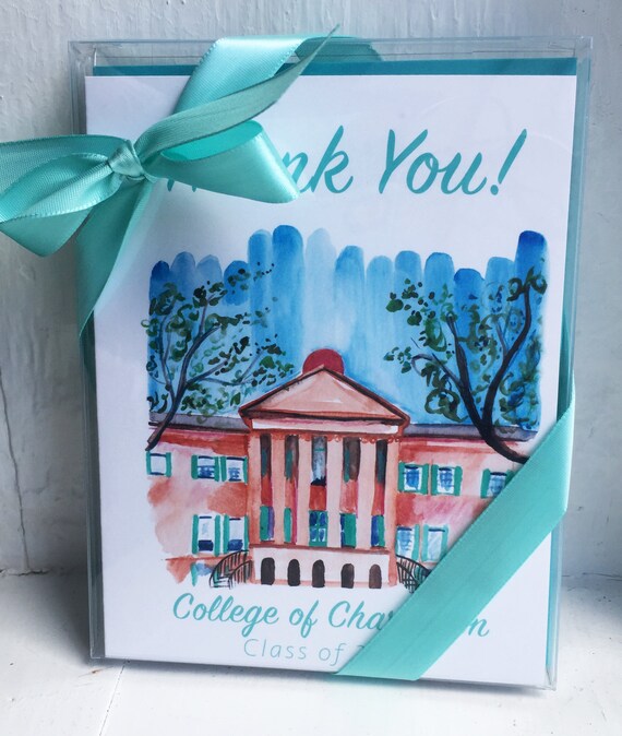 College of Charleston Alumni Thank You Card Grads Note card Set of 25 Graduation Gift Note Cards Graduation Thank You Cards