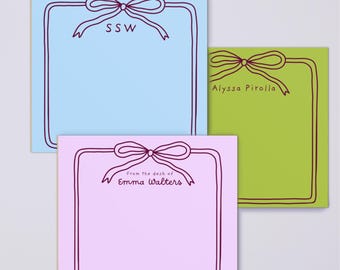 Custom Stationery Notepad Modern Color Palette School Supplies Personalized Teacher Gift Note Pad Doodle Style Playful Personal Stationery