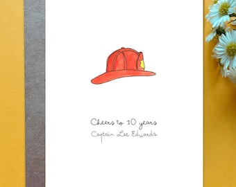 Custom Firefighter Retirement Card Fireman Retirement Gift Fire Chief Personalized Card
