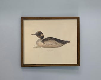 Cadre Photo Bois Ancien Avec Canards En Mouvement - Déco Vintage