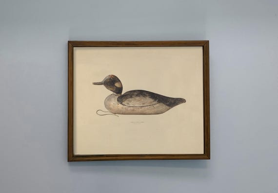 Vintage Duck Art Print Antique Duck Decoy Boy Nursery Mallard Duck Decor Hunting Theme Nursery