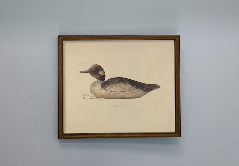 Vintage Duck Art Print Antique Duck Decoy Boy Nursery Mallard Duck Decor Hunting Theme Nursery image 1