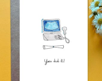 Custom Ultrasound Technician Graduation Card Ultrasound Tech Grad Gift Diagnostic Medical Sonographers Graduation