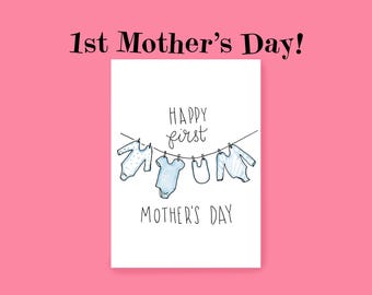 First Mother's Day Card, First Mother's Day, 1st Mother's Day Card, Mother's Day from Baby, Mom's 1st Mother's Day, 1st Mother's Day Boy Mom