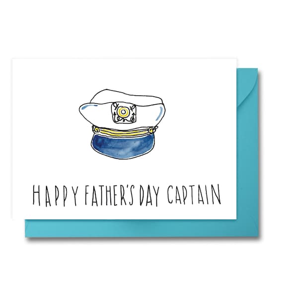 Happy Birthday Captain, Happy Father's Day Captain, Captain Birthday Card, Boat Captain Card, Captain Hat Father's Day, Boyfriend Card