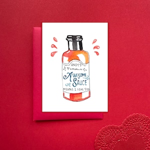 Andy's Awesome Sauce Card, April & Andy, Parks and Rec Valentine, Galentines Day Card, Husband Valentine, Leslie Knope, Parks and Recreation