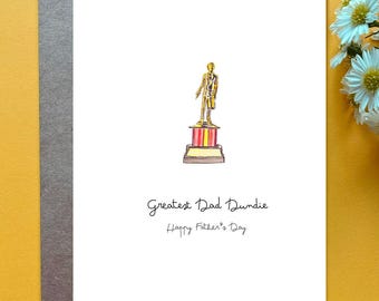 Office Themed Father's Day Card Greatest Dad Dundie Award Father's Day Gift for Grandfather Custom Name Card
