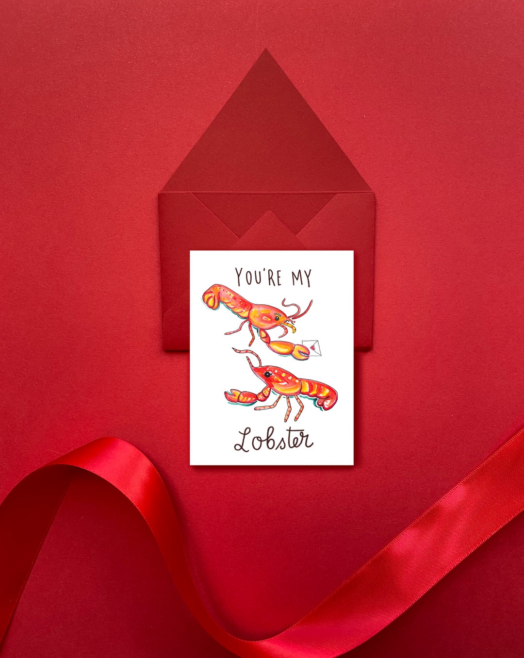 You're My Lobster, Be My Lobster, Valentines Card, Valentine for Him, Lobster Valentine Card ...