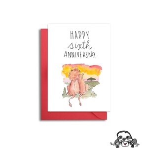 6th Wedding Anniversary Card 6 Years Anniversary Lion Themed Anniversary Card Anniversary Card for Husband 6th Anniversary card
