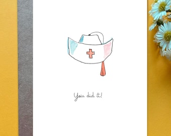 Custom Nursing School Graduation Card Nurse Hat Graduation Nurse Pinning Ceremony Card Registered Nurse Personalized Gift Stethoscope