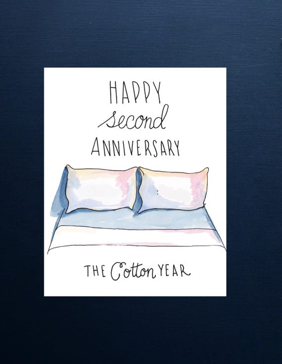 Biglietto Di Auguri Per 2° Anniversario Di Matrimonio Per Marito | Hunts England Collezione Milano | 2 Anni Di Cotone Con Busta Bianca | Interno Vuoto 148x148mm