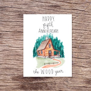 5th Wedding Anniversary Card Wood Themed Anniversary Gift for Husband Traditional Gift for 5th Anniversary Wood Gift Idea