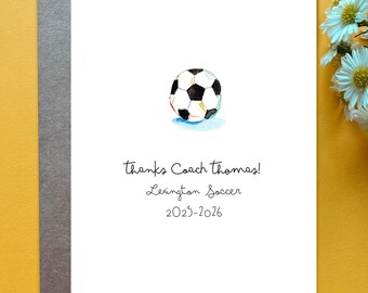 Thank You Card for Coach Soccer Gift Soccer Coach Football Thank You Card Soccer Coach Customizable Gift for Soccer Team Parents