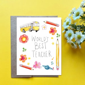 Die beste Lehrer-Karte der Welt, danke Lehrer, Wertschätzung des Lehrers, Geschenk für Lehrer, Karte für den letzten Schultag, Geschenk für Vorschullehrer
