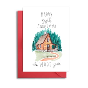 Tarjeta de 5.º aniversario de bodas, regalo de aniversario con temática de madera, tarjeta de 5.º aniversario para esposo, regalo de aniversario de madera, quinto aniversario