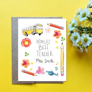 Benutzerdefinierte Lehrerkarte, Danke Lehrer, Wertschätzung des Lehrers, Geschenk für Lehrer, Karte für den letzten Schultag, Geschenk für Vorschullehrer