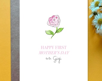Custom First Mother's Day Card for Grandma 1st Mother's Day Card as Bubbie Personalizable Mother's Day Gift for Grandma