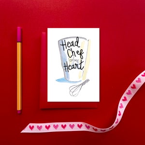 Chef-kok van mijn Hartkaart, Valentijnskaart voor een chef-kok, liefdeskaart voor chef-kok, chef-kok verjaardagskaart, grappige Valentijn voor de Kok