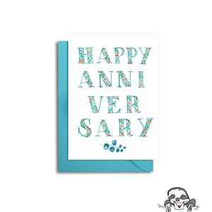 Tarjeta de aniversario, tarjeta de aniversario de boda, aniversario floral, 4o aniversario de boda, tarjeta de aniversario para el marido, regalo de aniversario