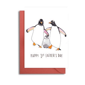 First Father's Day Card, Father's Day from Baby, 1st Father's Day Card, 1st Father's Day from Wife, Funny Father's Day, Penguin Father's Day image 1