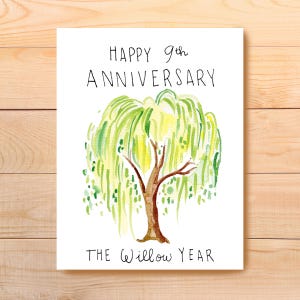 9th Wedding Anniversary Card 9th Anniversary Willow Anniversary Gift Wife Anniversary Card for Husband 9th Anniversary Gift Idea for Husband