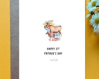 1st Father's Day Card for New Dad Custom first Father's Day Gift with Date