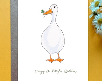 St. Patrick's Day Birthday Card Happy Saint Patty's Birthday March Birthday Gift Birthday on St. Patrick's Day