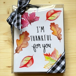 Thankful For You Thanksgiving Card Gift Set Autumn Greeting Card Thanksgiving Card Friendsgiving Thanksgiving Decor I&#39;m Thankful for You