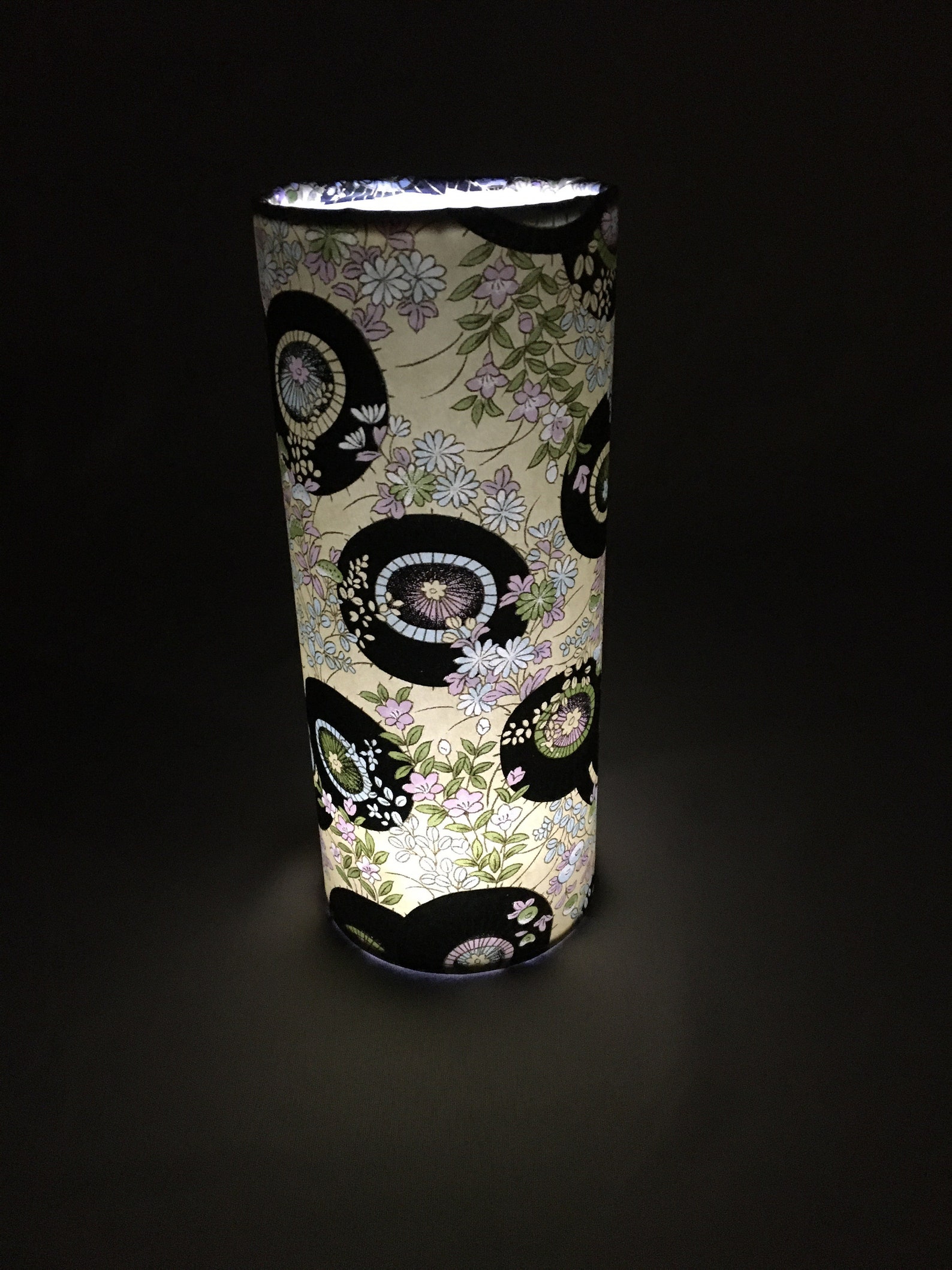 Led Tea Light Lantern Hand Made With Hand Printed Japanese Etsy