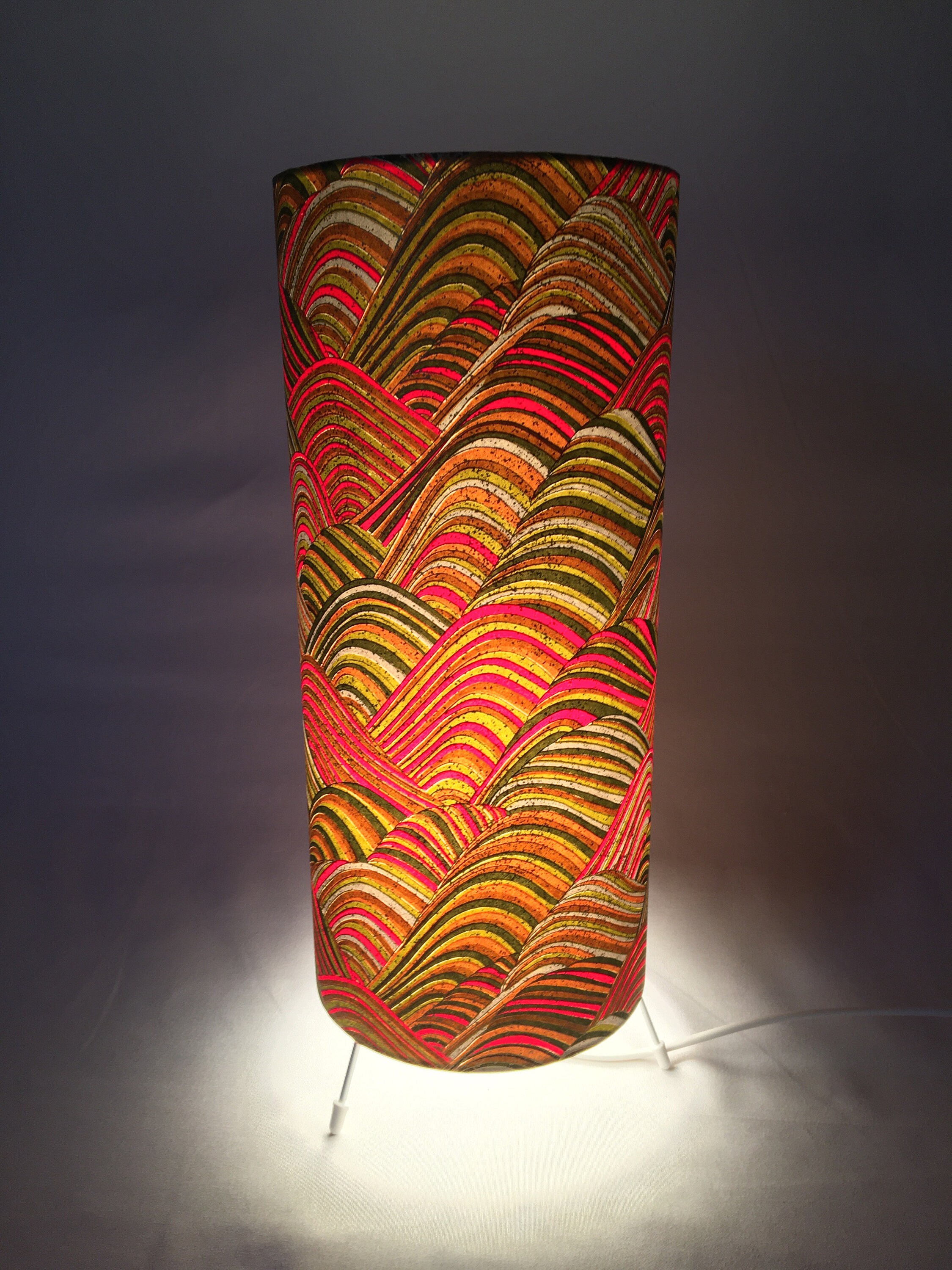 Table lamp 38 cm high 15 cm wide. Handmade with hand silk Etsy
