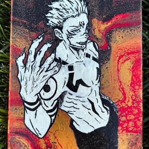 Sukuna Acrylic Pour Painting