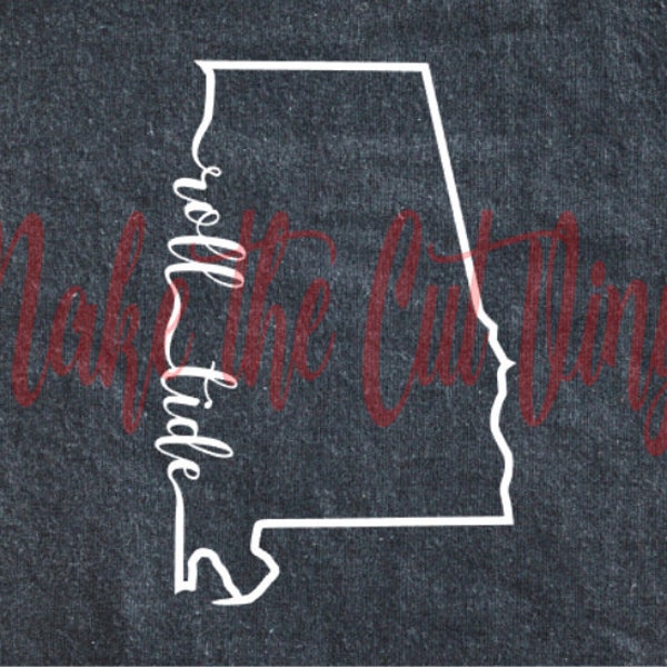 Roll Tide - Alabama - .SVG, .png, .pdf, .jpg, .dxf, and .gsp digital files for INSTANT DOWNLOAD to cut or print