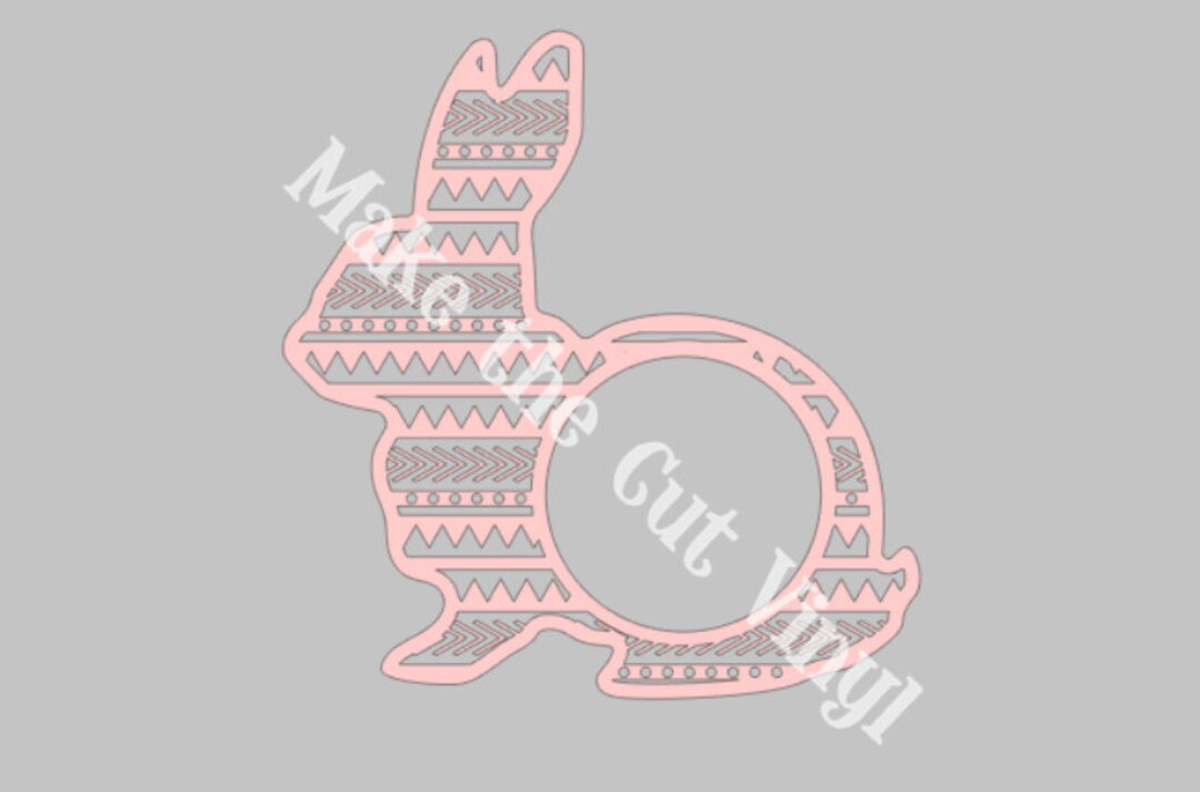 Bunny Rabbit Monogram Frame Tribal Design SVG Digital File Etsy
