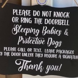 SVG - digital file ONLY - Please do not knock or ring the doorbell - Sleeping Babies and Protective Dogs