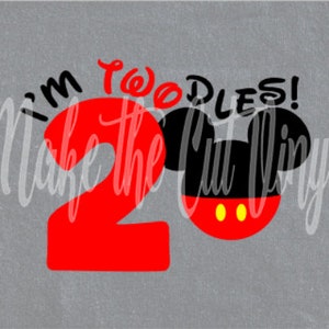 I&#39;m Twodles Mickey file download - digital file ONLY - .png, .gsp,. jpg, .pdf, .png, .SVG, .dxf
