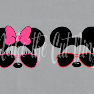 Mickey and Minnie Aviator Sunglasses SVG file download - digital files ONLY