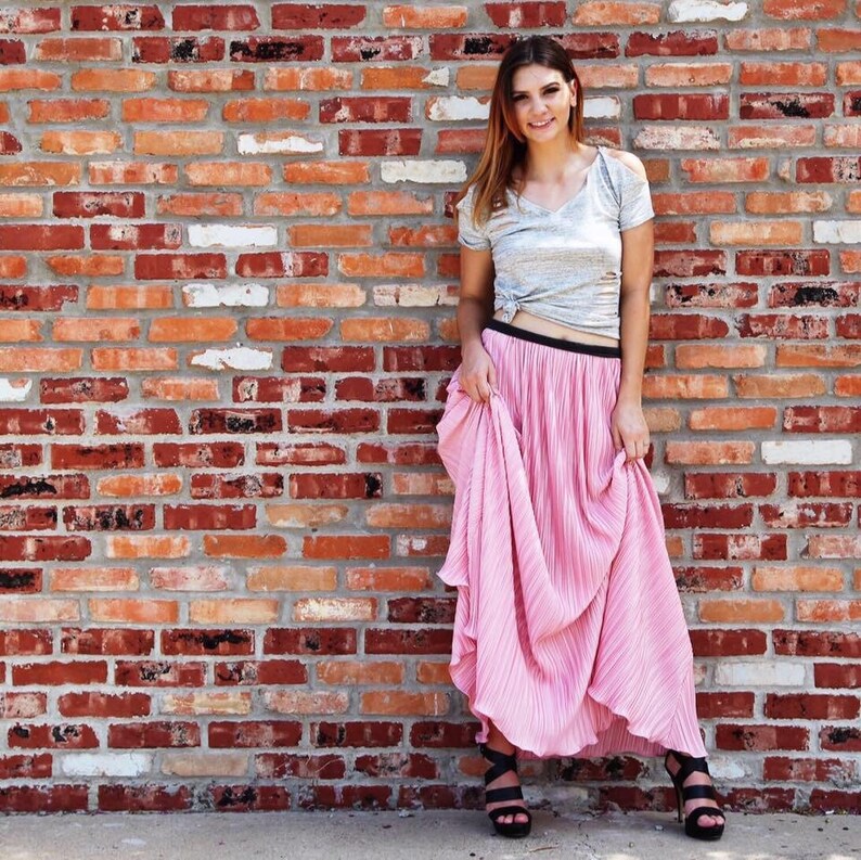 Pleated Maxi Skirt