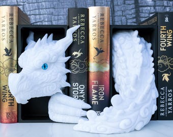 Cloud Emerging Dragon Book Nook | White Dragon Bookshelf Insert | Fantasy Shelf Decor | Dragon Book Nook Diorama | Book Lover Gift