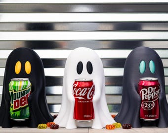 Sippy Haunted Ghost Can Holders – Halloween Soda & Beer Can Cooler, Spooky Party Drink Decor