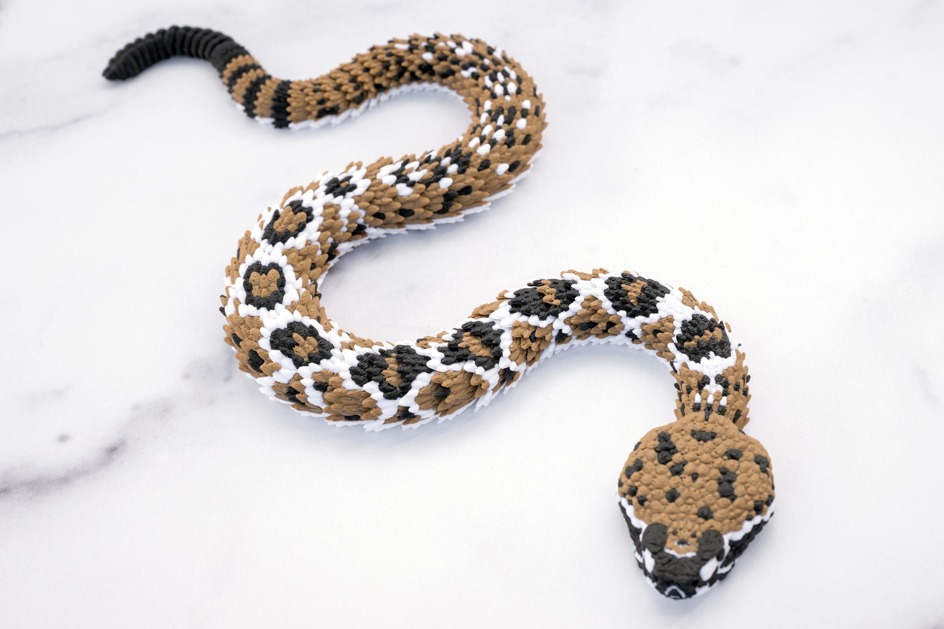 Articulated Diamondback Snake | 3D Printed Flexible Snake | Realistic Reptile Desk Toy | Sensory STEM Gift product image