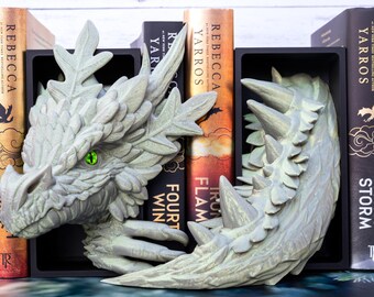 Tree Dragon Book Nook, Fantasy Bookshelf Decor, Dragon Bookend Shelf Insert, Woodland Dragon Library Decor, Book Lover Gift