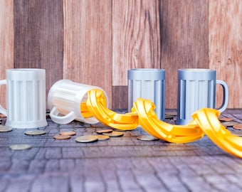 Spilled Beer Mug Fidget Toy, 3D Printed Articulating Beer Pour, Funny Desk Toy, Ale or Stout Gift for Beer Lovers