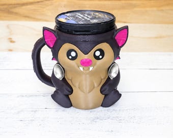 Bat Ice Cream Pint Holder – Bramble Gothic Cute Dessert Cozy, Halloween Kitchen Decor, Vampire Bat Gift, Pint Sleeve