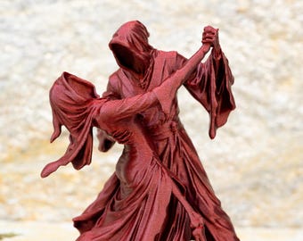 Dance Me to Death Grim Reaper Couple Statue, Gothic Lovers Figurine, Dark Romance Decor, Macabre Anniversary Gift