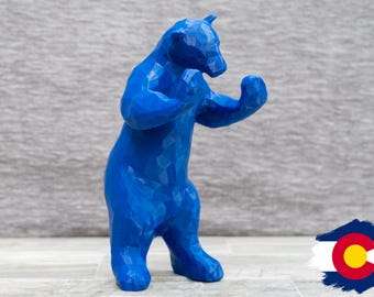 Denver Blue Bear Statue – “I See What You Mean” Inspired | Colorado Decor & Gift | 3D Printed Figure (Custom Colors/Sizes)