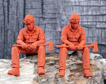 Wildland Firefighter Statue | Male or Female Firefighter Figurine | Wildland Fire Crew Gift | Firefighter Tribute & Station Decor